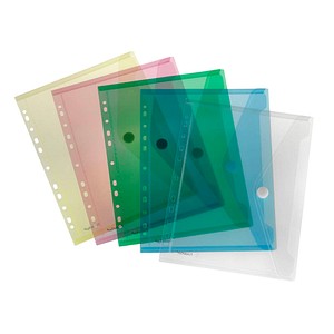 10 FolderSys Dokumententaschen DIN A4 farbsortiert genarbt 0,20 mm von FolderSys