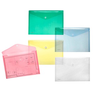 10 FolderSys Dokumententaschen DIN A4 farbsortiert glatt 0,20 mm von FolderSys