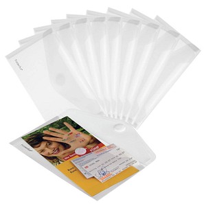 10 FolderSys Dokumententaschen DIN lang transparent glatt 0,20 mm von FolderSys