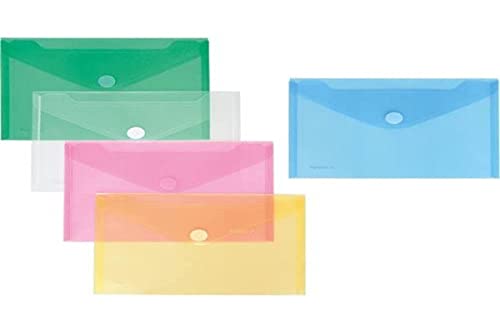 Anon Sichttasche A5quer, transp. farbig sortiert, 10 Stück, je 2 x transparent, blau/grün/gelb/rot von FolderSys