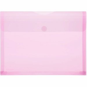 FolderSys 10 x Dokumentenmappe A4 PP Dehnfalte Klettverschluss rot transparent von FolderSys