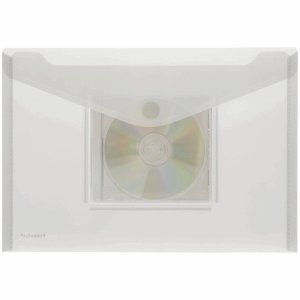 FolderSys 10 x Dokumentenmappe A4 quer PP, CD-Tasche, Klettverschluss klar farblos matt von FolderSys