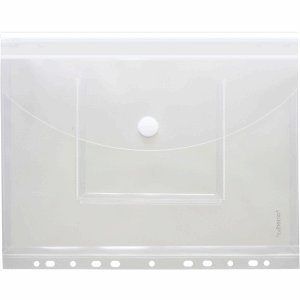 FolderSys 10 x Dokumentenmappe PP A4 20mm Falte, Abheftrand, CD-Tasche Klettverschluss transparent farblos matt von FolderSys