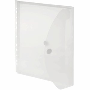 FolderSys 10 x Dokumentenmappe PP A4 20mm Falte, Abheftrand, Klettverschluss transparent von FolderSys