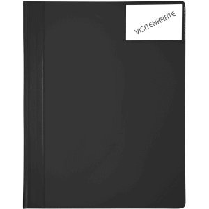 FolderSys 10 x Schnellhefter A4+ PP mit Innentaschen vollfarbig schwarz von FolderSys