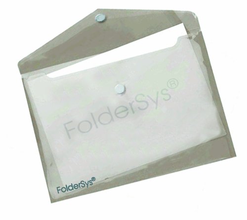 FolderSys Dokumententasche, Querformat, A4, PP, mit Deckel, 1 Stück Grau transparent von FolderSys