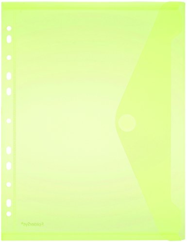 FolderSys Sichttasche A4, Klappe, Lochrand, transparent gelb PG/10Stück von FolderSys