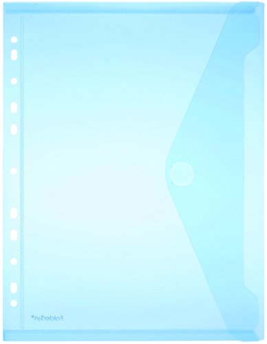 PP-Umschlag A4, Klappe, Lochrand, trans blau, 10 Stück Stück von FolderSys