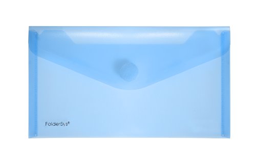 Sichttaschen / Umschlag Din lang blau mit Klettverschluss von FolderSys