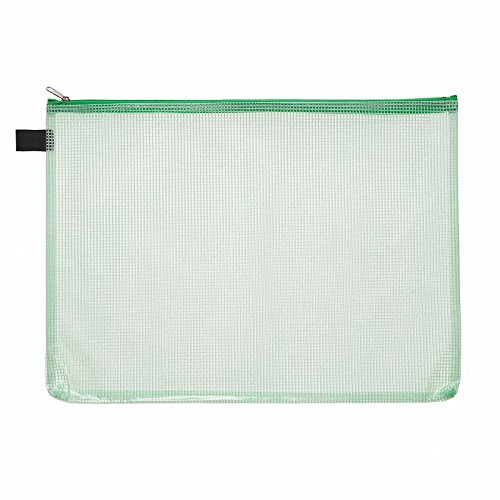 Vielzweck-Beutel, PVC, A4, Zip u. Folie grün transparent, 10 Stück von FolderSys