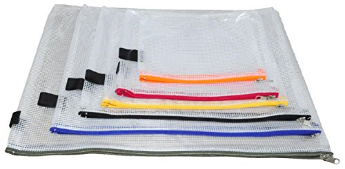 Vielzweck-Beutel mit Zip, PVC, 6er-Set, farblich sortiert von FolderSys