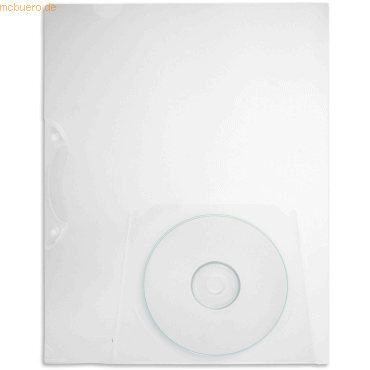 10 x Foldersys Angebotshülle A4 PP mit CD-Tasche transparent von Foldersys