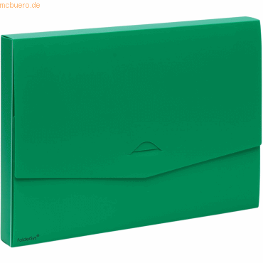 10 x Foldersys Dokumentenbox A4 PP 27mm vollfarbig grün von Foldersys