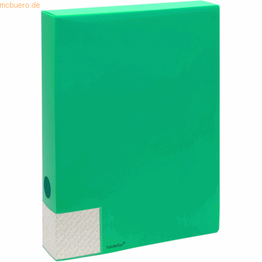 10 x Foldersys Dokumentenbox A4 PP 55mm vollfarbig grün von Foldersys