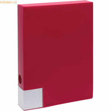 10 x Foldersys Dokumentenbox A4 PP 55mm vollfarbig rot von Foldersys