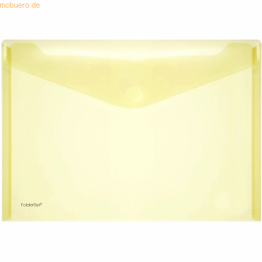 10 x Foldersys Dokumentenmappe A4 quer PP Klettverschluss gelb transpa 10 x Foldersys Dokumentenmappe A4 quer PP Klettverschluss gelb transpa von Foldersys