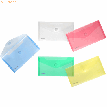 10 x Foldersys Dokumentenmappe DINlang PP Klettverschluss farbig sorti 10 x Foldersys Dokumentenmappe DINlang PP Klettverschluss farbig sorti von Foldersys