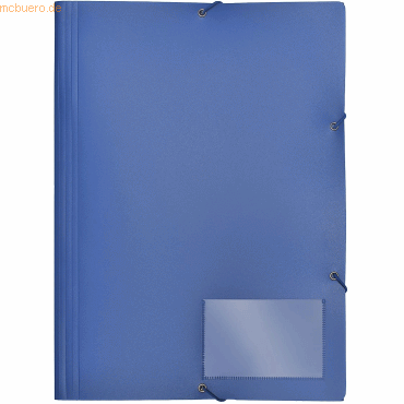 10 x Foldersys Eckspannmappe A4 PP mit Klappen vollfarbig blau von Foldersys