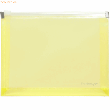 10 x Foldersys Gleitverschlusstasche A3 PP Falte 30mm gelb transluzent von Foldersys