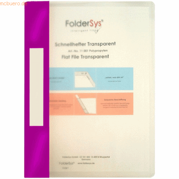 10 x Foldersys Sichthefter A4 PP transparent/lila von Foldersys
