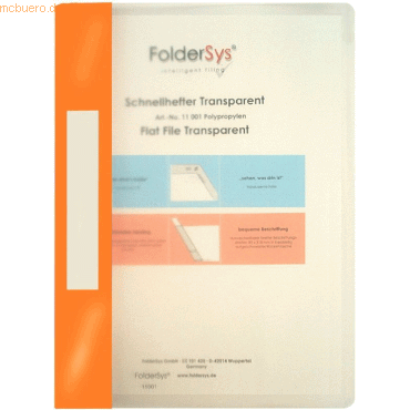 10 x Foldersys Sichthefter A4 PP transparent/orange von Foldersys