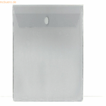10 x Foldersys Sichthülle m. Klappe A4 hoch Klettverschluss PVC transp von Foldersys