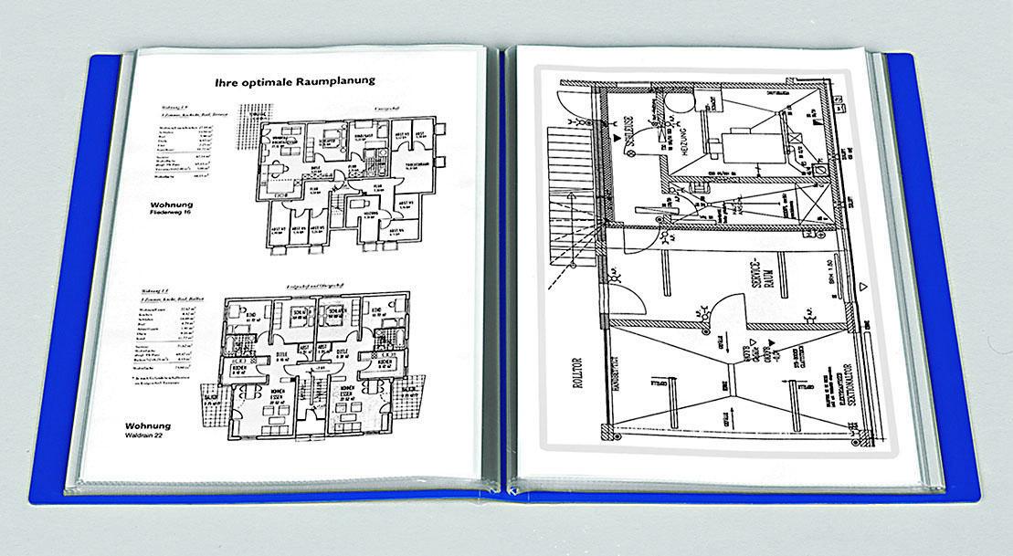 FolderSys Sichtbuch Sichtbücher, 40 Hüllen, blau DIN A4 blau von Foldersys