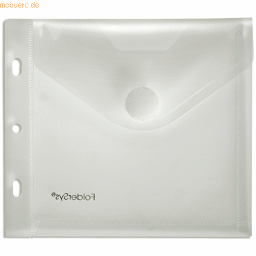 Foldersys CD-Hülle 135x135mm PP Lochrand und Klettverschluss farblos t von Foldersys