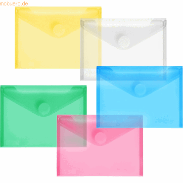 Foldersys Dokumentenmappe A6 quer PP Klettverschluss farbig sortiert von Foldersys