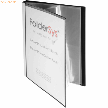 Foldersys Präsentations-Sichtbuch A4 40 Hüllen PP schwarz von Foldersys