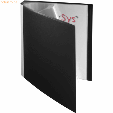 Foldersys Sichtbuch A4 30 Hüllen Rückentasche PP schwarz von Foldersys