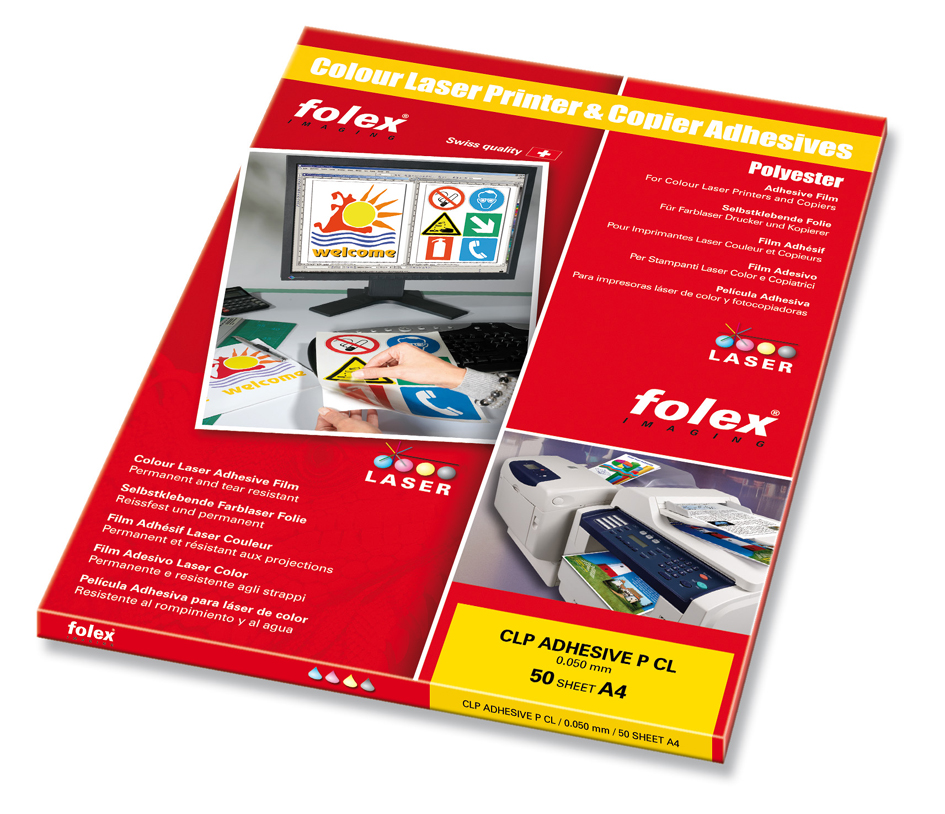 FOLEX Color-Laserfolie, DIN A4, selbstklebend, transparent FOLEX Color-Laserfolie, DIN A4, selbstklebend, transparent von Folex