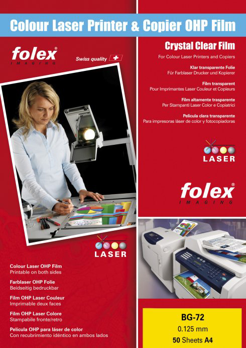 FOLEX Color-Laserfolie BG-72, DIN A3, transparent von Folex