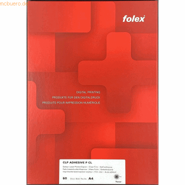 Folex Farblaserfolie CLP A4 50my klar transparent selbstklebend VE=50 Folex Farblaserfolie CLP A4 50my klar transparent selbstklebend VE=50 von Folex