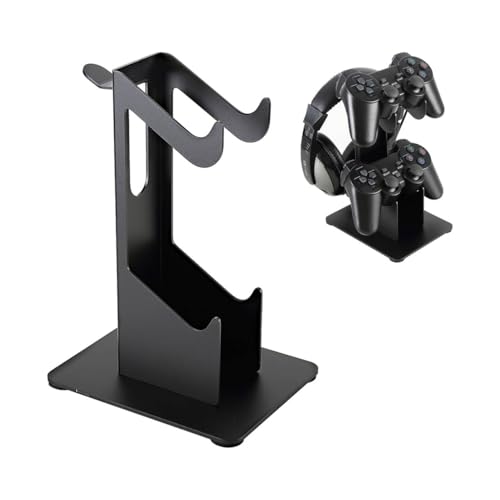 Folgtek 2-stöckig Tisch-Kopfhörerständer Kopfhörerhalterung, Gaming-Kopfhörer-Display-Ständer Telefonhörer Halterung für Sennheiser, Sony, Audio-Technica, Bose, Beats, Akg usw. (Schwarz, 2 Plätze) von Folgtek