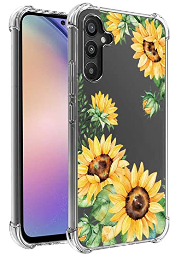 FollmeAir Für Galaxy A54 5G Hülle, Slim Flexible TPU für Mädchen Frauen Airbag Bumper Stoßdämpfung Gummi Weiche Silikon Case Cover Fit für Samsung Galaxy A54 (Sonnenblume/Gelb) von FollmeAir