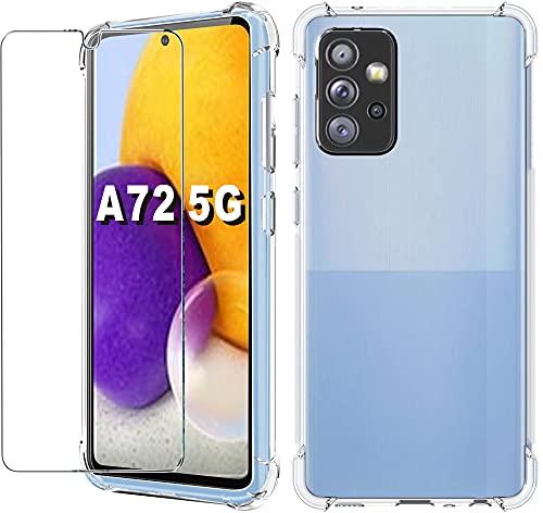 Folmecket Hülle für Samsung Galaxy A72 5G, stoßfest, kristallklar, Harte Stoßstange, schlankes Design, für Samsung A72 5G,(6,7 Zoll) Transparent von Folmecket