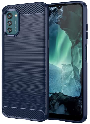 Folmecket Nokia G21/G11 Hülle, Karbonfaser, Kratzfest, stoßdämpfend, weiche TPU-Gummi-Schutzhülle für Nokia G21/G11 6,5 Zoll, Blau von Folmecket