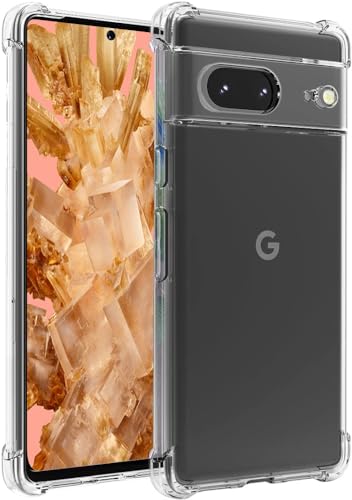 Google Pixel 8 Hülle, Folmeckat Stoßdämpfung Flexible Clear TPU Gummi Schutzhülle für Google Pixel 8 hülle. Transparent 6.2 Zoll von Folmecket