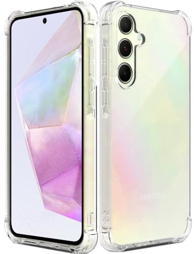 Samsung Galaxy A35 Hülle, Folmeckat Stoßdämpfung Flexible Transparent TPU Gummi Schutzhülle für Handyhülle Galaxy A35 5G 6.6" Transparent von Folmecket