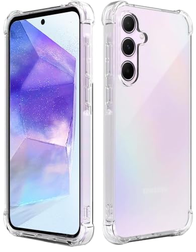 Samsung Galaxy A55 Hülle, Folmeckat Stoßdämpfung Flexible Transparent TPU Gummi Schutzhülle für Handyhülle Galaxy A55 5G 6.6" Transparent von Folmecket