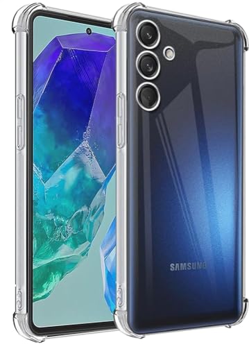 Samsung Galaxy M55 5G Hülle, Folmeckat Stoßdämpfung Flexible Transparent TPU Gummi Schutzhülle für Galaxy M55 5G/C55 5G/F55 5G Handyhülle 6.7" Transparent von Folmecket