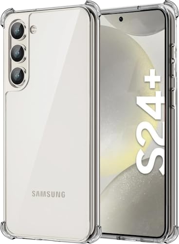Samsung Galaxy S24 Plus Hülle, Folmeckat Stoßdämpfung Flexible Clear TPU Gummi Schutzhülle für Galaxy S24 Plus 5G Handyhülle 6.7" von Folmecket