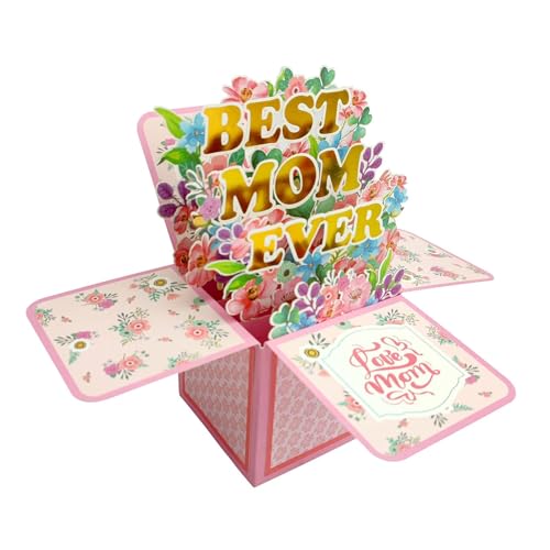 Folpus 3D-Muttertagskarte, Karte „Alles Gute zum Muttertag“, elegante Geburtstagskarte „Beste Mama“, Muttertagsgrußkarte für Mama, Frauen, Ehefrau von Folpus