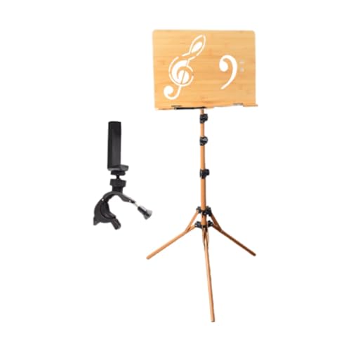 Folpus Notenständer aus Holz, tragbar, professionell, stabil, faltbar, höhenverstellbar für Spieler, Gitarre, Klavier, Band, Reisen, mit Telefonclip Folpus Notenständer aus Holz, tragbar, professionell, stabil, faltbar, höhenverstellbar für Spieler, Gitarre, Klavier, Band, Reisen, mit Telefonclip von Folpus