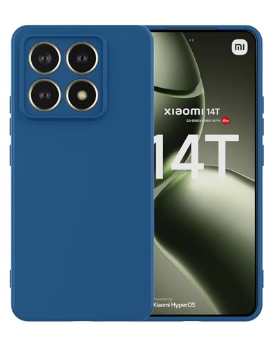 Foluu Entworfen für Xiaomi 14T 2024, stoßfeste Silikon-Schutzhülle mit weichem kratzfestem Mikrofaser-Futter, für Xiaomi 14T 2024, Blau von Foluu