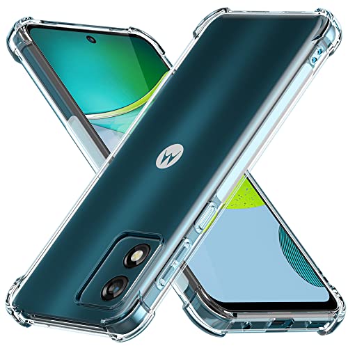 Foluu Für Motorola Moto E13 Hülle, Moto E13 Handyhülle klar, Kratzfest Verstärkte Ecken TPU Gummi Weiche Haut Silikon Schutzhülle für Motorola Moto E13 (Kristallklar) von Foluu