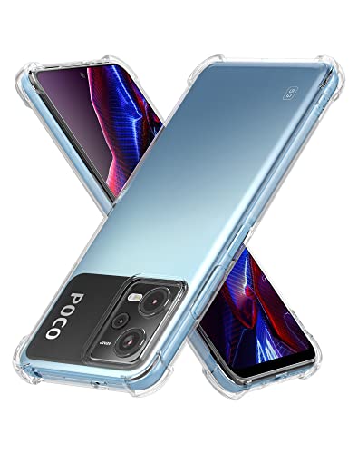 Foluu Für Xiaomi Poco X5 5G/Xiaomi Redmi Note 12 5G Hülle, Kratzfest Verstärkte Ecken TPU Gummi Weiche Haut Silikon Schutzhülle für Xiaomi Poco X5 5G 2023 (Kristallklar) von Foluu