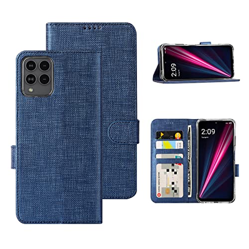 Foluu Handyhülle für T-Mobile REVVL 6 Pro 5G Hülle, [Premium Leder] [Standfunktion] [Kartenfach] [Magnetverschluss] TPU Bumper Stoßfeste Klapphüllen für T-Mobile T Phone Pro 5G 2023 (Blau) von Foluu