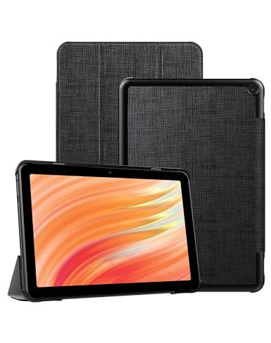 Foluu Hülle für All-New Amazon Fire HD 10 Tablet (13. Generation, 2023) 10.1", Auto Sleep/Wake Magnetic dünn leicht mit dreifach faltbarem Ständer Smart PU Schutzhülle für Fire HD 10 2023 (schwarz) von Foluu
